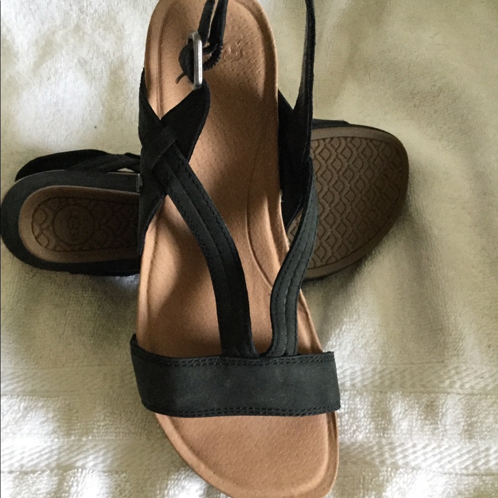 Ugg Melissa suede leather wedge sandals size 5.5 - Picture 7 of 10